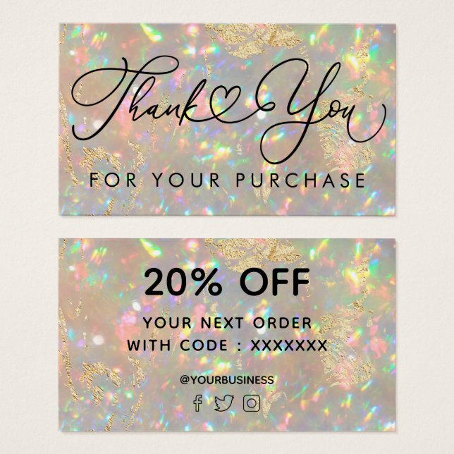 obrigado para sua opção de compra (Frente & Verso)