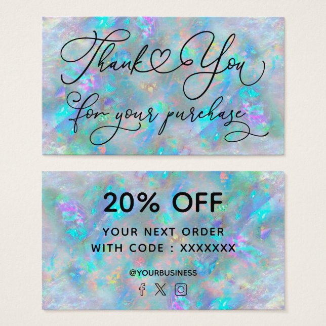 obrigado pela compra opala azul (Frente & Verso)