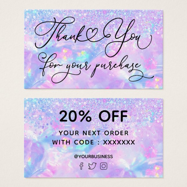 obrigado pela compra opala brilho falso (Frente & Verso)