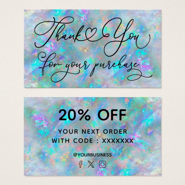 obrigado pela sua compra opala azul (Frente & Verso)