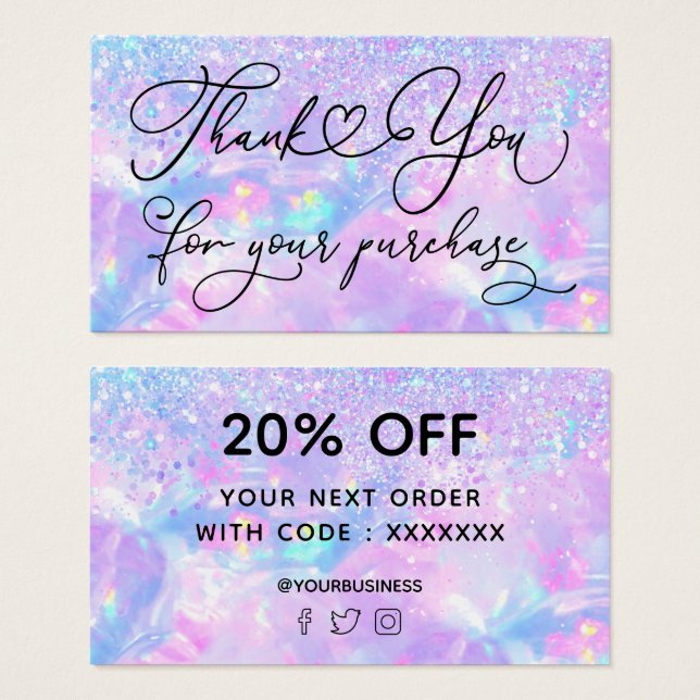 obrigado pela sua compra opala brilho falso (Frente & Verso)