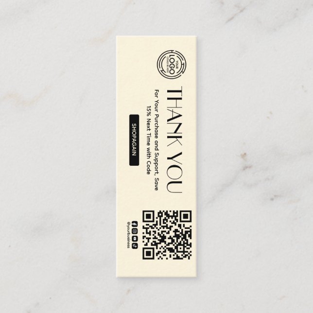 Obrigado pela sua etiqueta de travamento de vestuá (Frente)