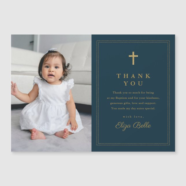 Obrigado pelo Batismo Clássico com Cruz Dourada e  (Frente)