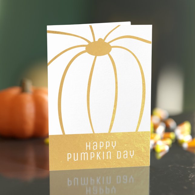 Obrigado pelo Cartão de Foil de Abóbora (Happy Pumpkin Day! )