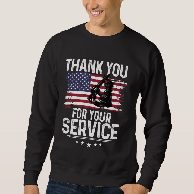 Obrigado Pelo Seu Serviço De Camisa Boot Militar (Frente)