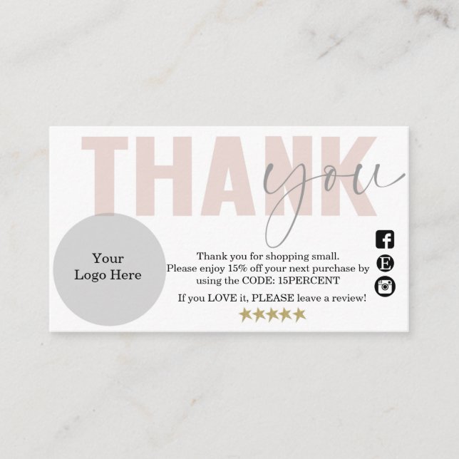 Obrigado, pequena empresa, inserção do pacote (Frente)