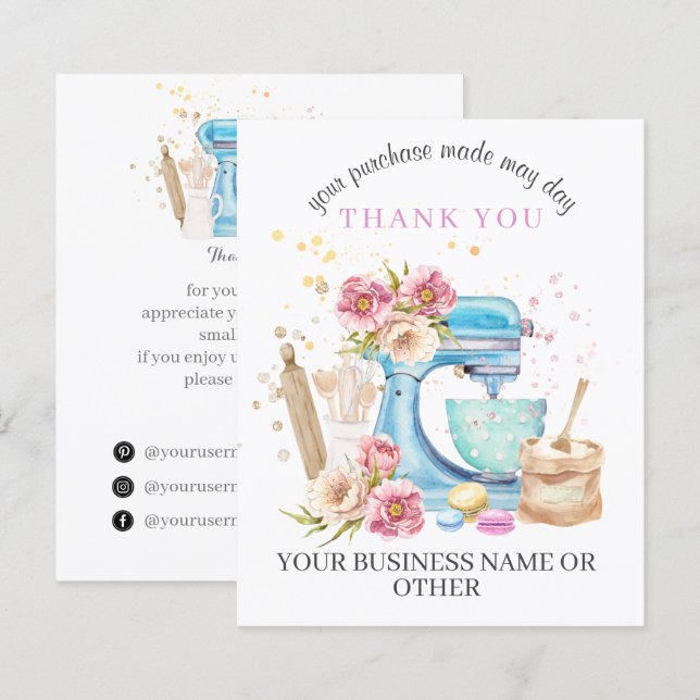 Obrigado Por Apoiar O Meu Pequeno Cartão de visita (Frente/Verso)