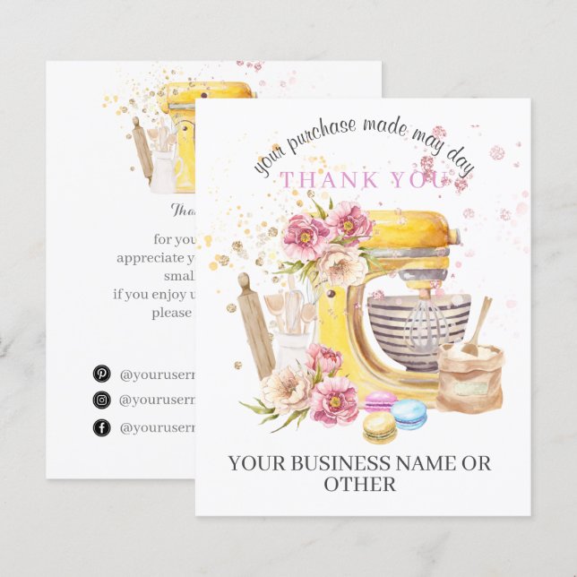 Obrigado Por Apoiar O Meu Pequeno Cartão de visita (Frente/Verso)