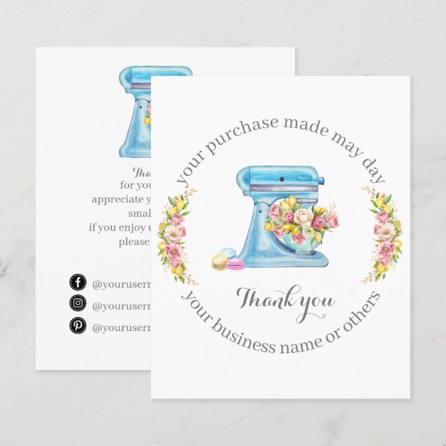 Obrigado Por Apoiar O Meu Pequeno Cartão de visita (Frente/Verso)