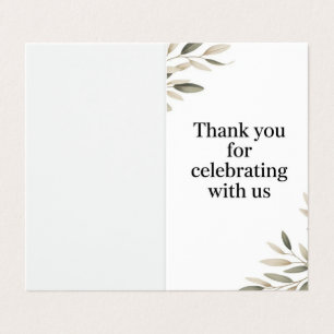 Obrigado por Celebrar - Cartão de Casamento Elegan