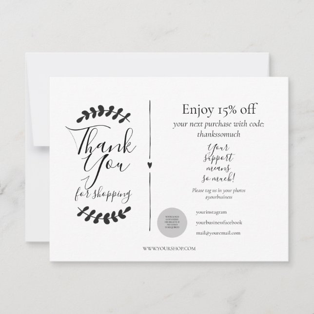 Obrigado Por Comprar O Cartão De Desconto (Frente)