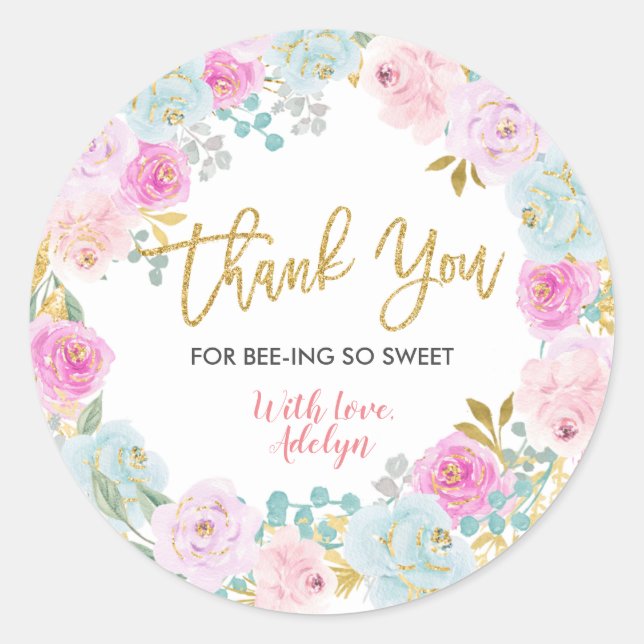 Obrigado por estar aqui Adesivos de Abelha (Frente)