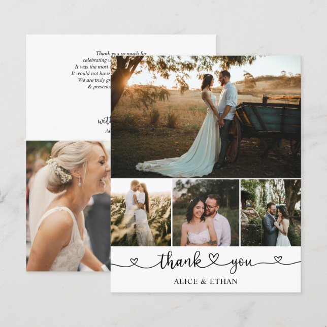 Obrigado por foto de casamento com roteiro de cora (Frente/Verso)