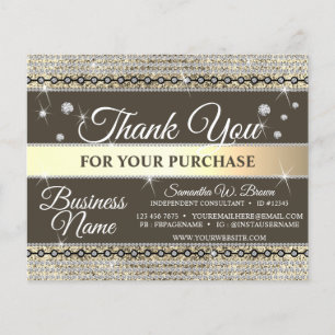 Obrigado por pedir Joias de Diamante Ouro Marrom