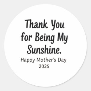 Obrigado por ser meu adesivo da mãe ensolarado e p