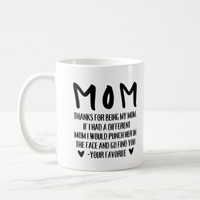 Obrigado por Ser Minha Mãe Caneca de Café Divertid (Esquerda)