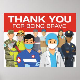 OBRIGADO POR SER O POSTER 18x24 COVID-19 BRAVE