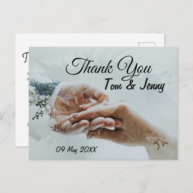 Obrigado postal para participar do convite (Frente/Verso)