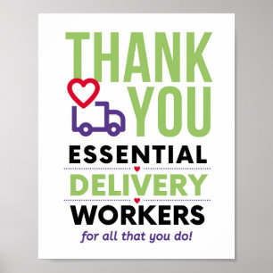 Obrigado Poster De Trabalhadores Essenciais De Ent