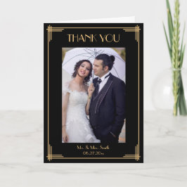 Obrigado preto do art deco você cartões do