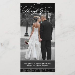 Obrigado preto e branco você cartão com fotos