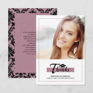 Obrigado preto roxo da graduação você cartões 