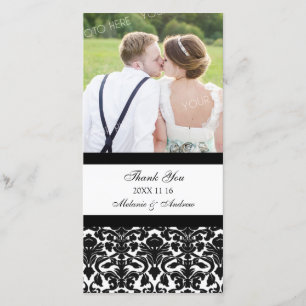 Obrigado preto você cartões com fotos do casamento