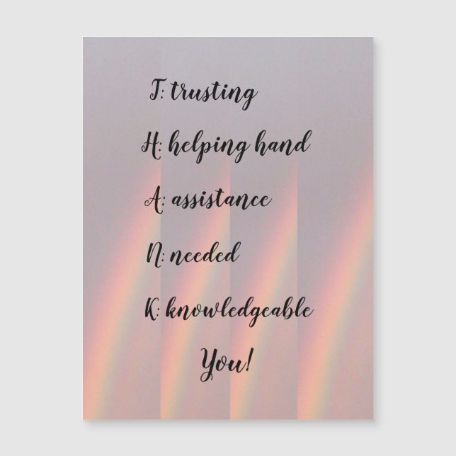 Obrigado Prism Cartão de Saudação Magnética (Frente)