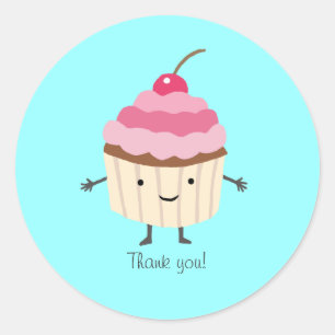 Obrigado que feliz bonito do cupcake da etiqueta