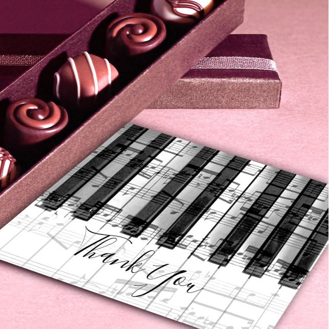 obrigado que você caligrafia em notas de piano (Criador carregado)