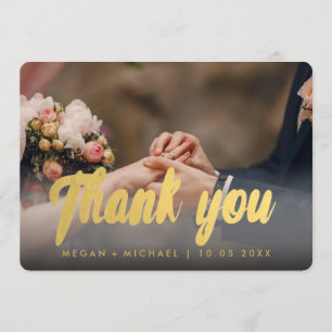 Obrigado roteiro do ouro do cartão com fotos