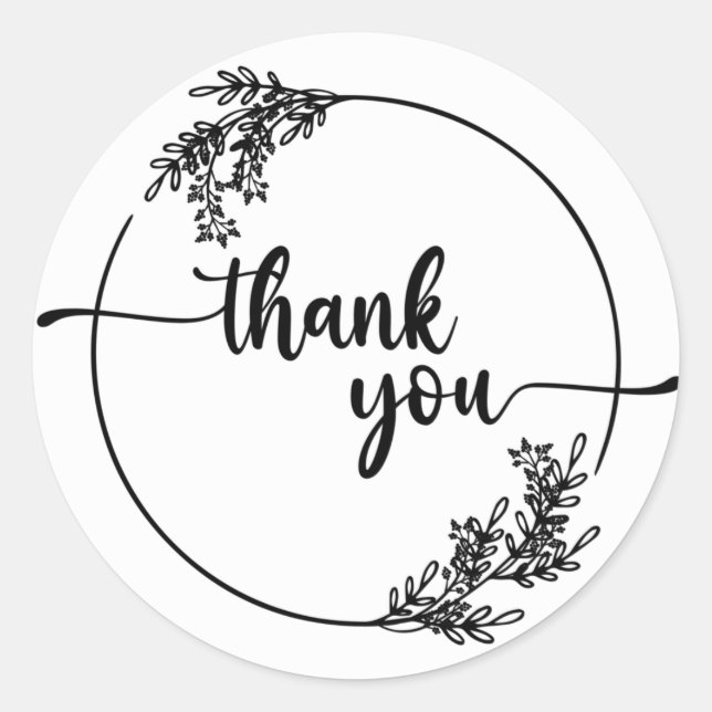 Obrigado Rotular o adesivo clássico (Frente)