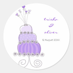 Obrigado roxo do bolo de casamento você etiqueta