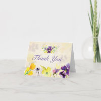 Obrigado roxo perfeito dos Pansies você cartões