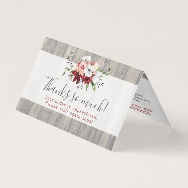 Obrigado Rustic Wood Southern Country Cotton Card (Frente)