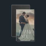 obrigado, seu mago de fotos de casamento da tipogr<br><div class="desc">obrigado elegante seu moderno cartão magnético de fotos de casamento da tipografia branca</div>