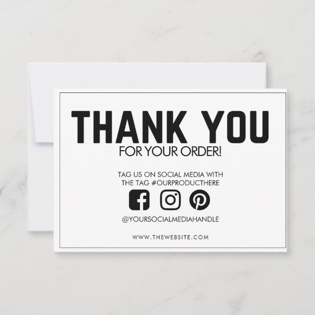 Obrigado Simples Inserção de Mídia Personalizada (Frente)