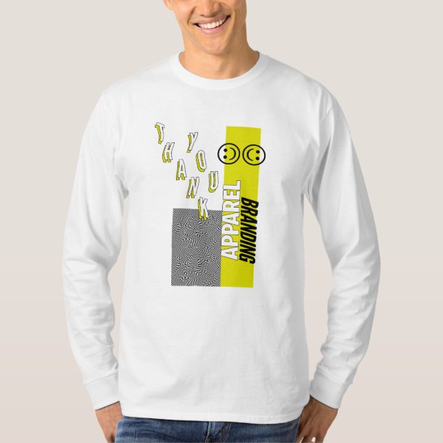 obrigado t-shirt longo da luva (Frente)