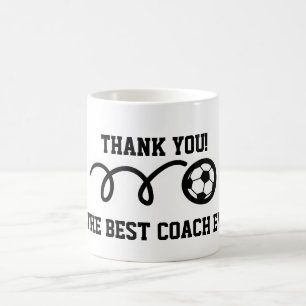 Obrigado treinador caneca de café bola de futebo