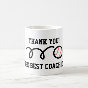 Obrigado treinador   caneca de café de beisebol