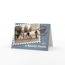 Obrigado Treinador. Cartão Personalizado Vintage S