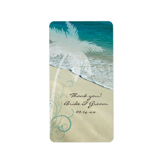 Obrigado tropical do casamento de praia você etiqueta de endereço