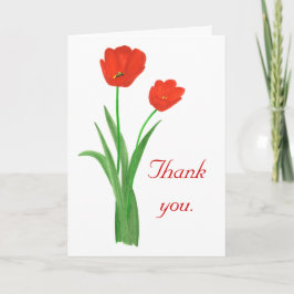 Obrigado, tulipas vermelhas, cartões de casamento