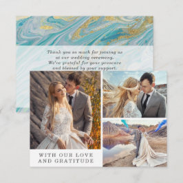 Obrigado Turquoise e Cartão com fotos Dourado de G