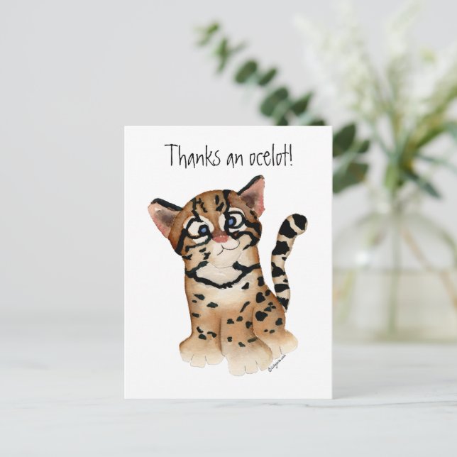 Obrigado um cartão postal de Ocelote (Em pé/Frente)