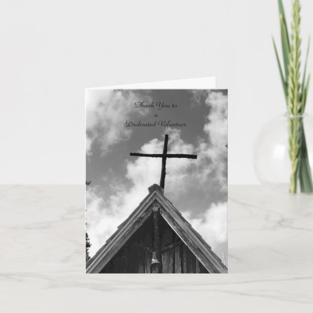 Obrigado Voluntários Cartão de Nota B&W, Igreja An (Frente)