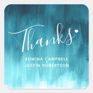 Obrigados aqua aqua aqua aqua adesivos de casament