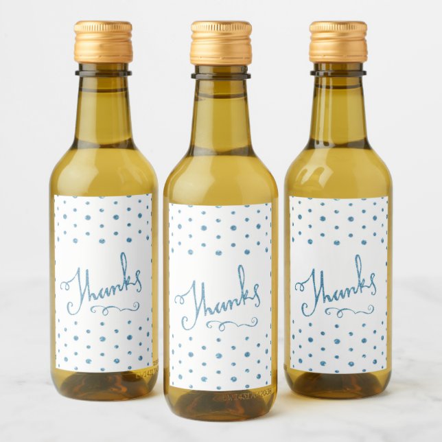 Obrigados Blue Sparkle Texto de Serif Obrigado (Garrafas)