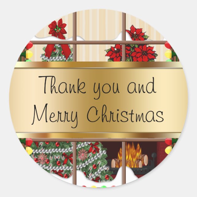 Obrigados de adesivos Natal (Frente)