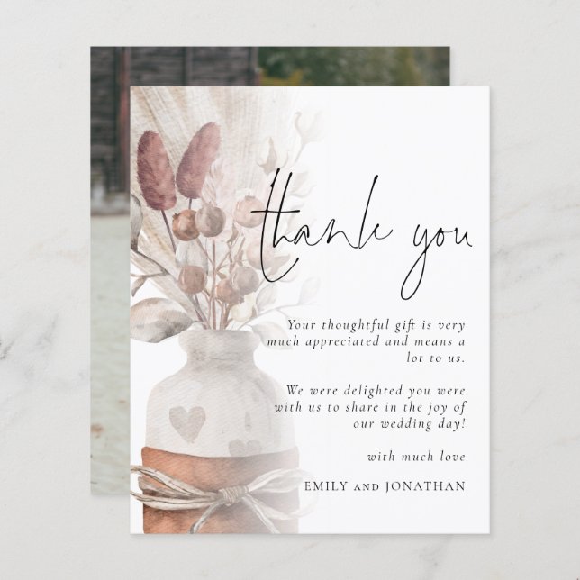 Obrigados De Casamento De Foto De Sobreposição De  (Frente/Verso)